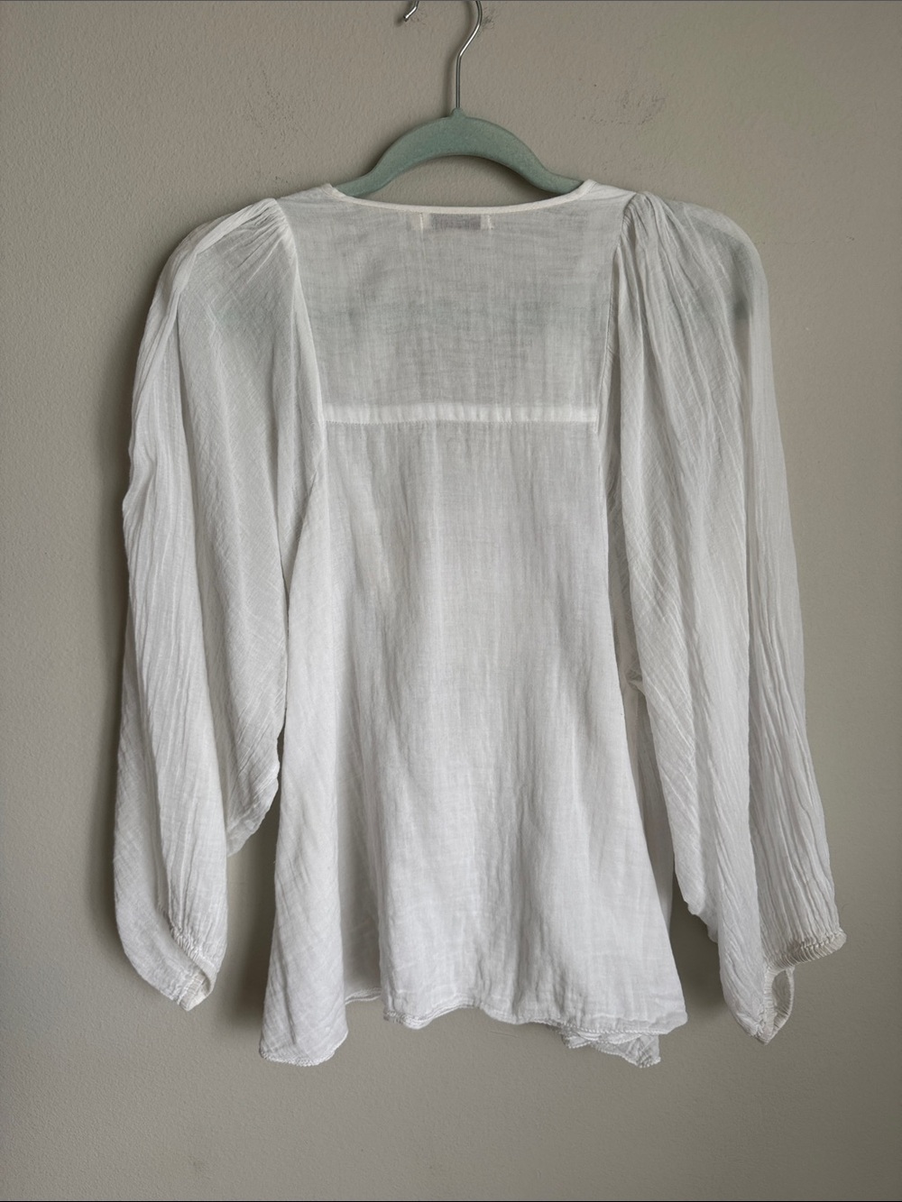 Mes Demoiselles Paris Ania White  Boho Peasant Blouse Coin Embellished Size 38 - Picture 11 of 13